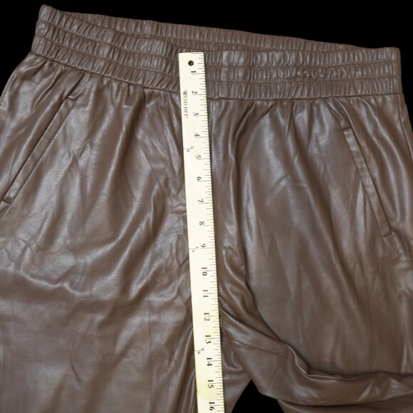 DKNY Jeans Faux Leather Joggers High Rise 2 Pockets Elastic Waist 2 Colors Sz XL - Picture 11 of 14